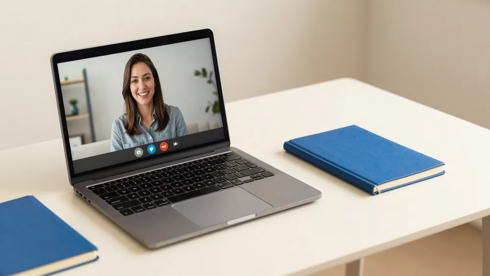 Appel visio depuis un ordinateur portable